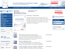 Tablet Screenshot of journal-of-sensors-and-sensor-systems.net